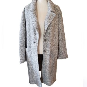 Banana Republic Oversized Knit Cocoon Coat Light Gray Wool Womens